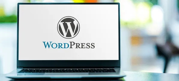 Laptop with a WordPress logo